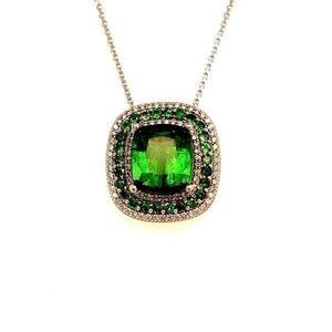 Diamond Tourmaline Pendant Necklace 17" 9.13 TCW GIA Certified $9,795 213257